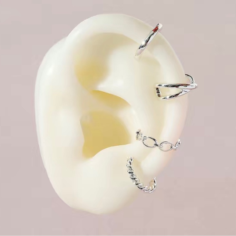 NWT silver plated ear cuffs